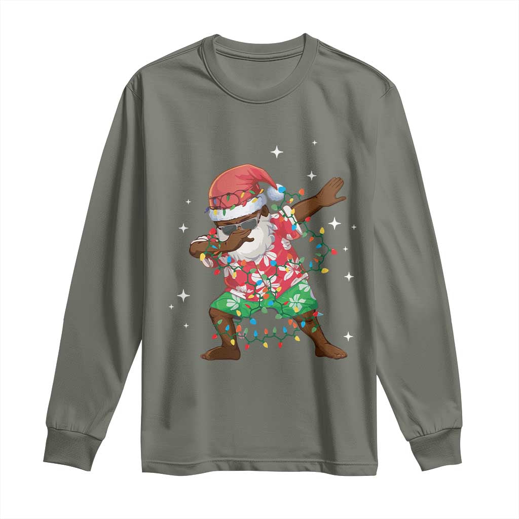 Christmas Hawaiian Long Sleeve Shirt Afro African Dabbing Santa Xmas Dab Girls Boys Kids