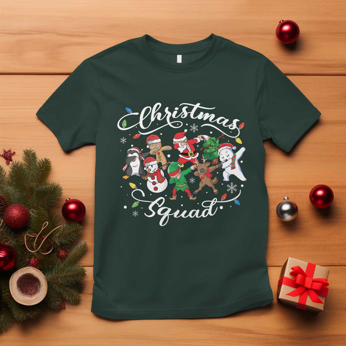 Christmas Squad T Shirt Santa Dabbing Elf Family Matching Pajamas Xmas Crew - Wonder Print Shop
