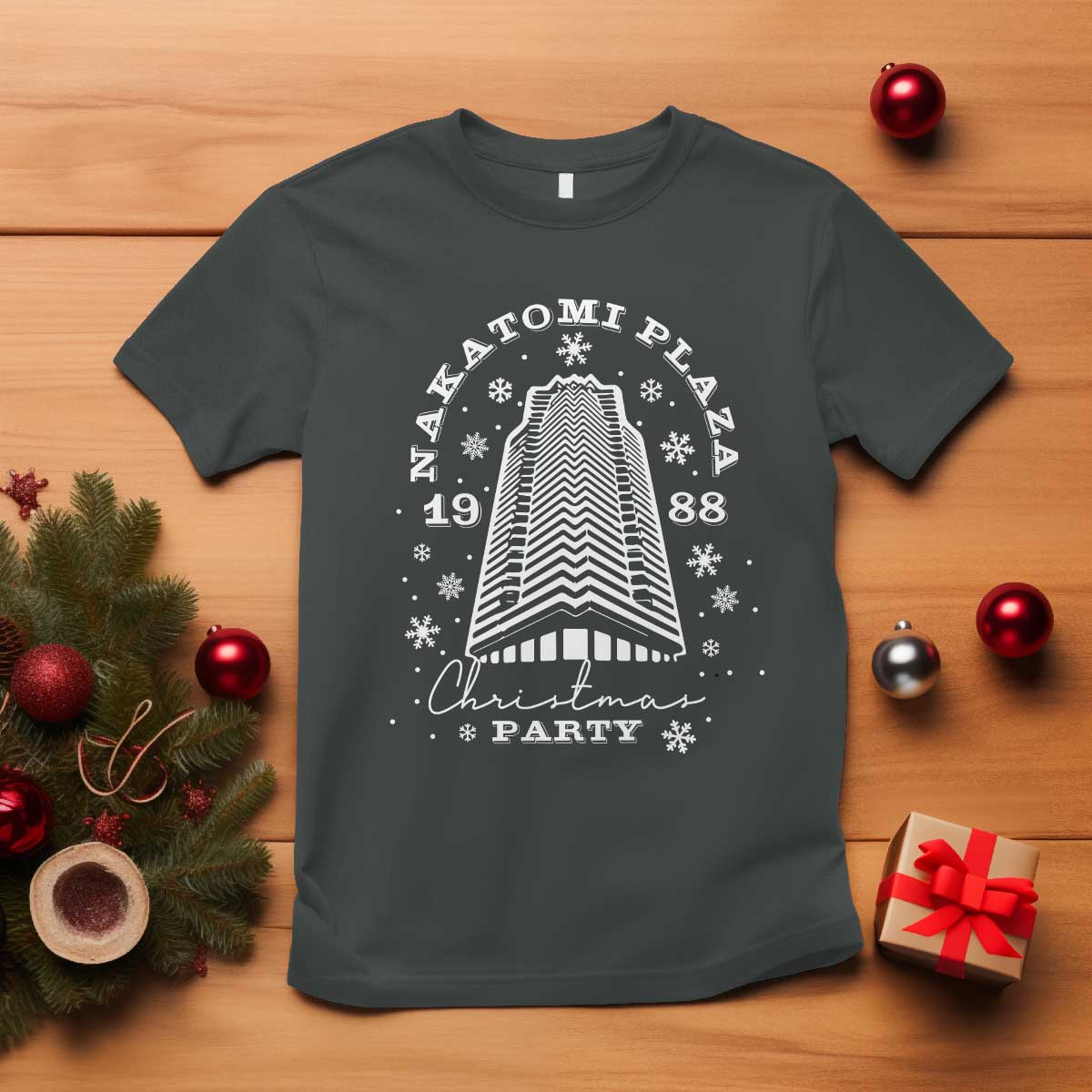 Nakatomi Plaza Christmas Party 1988 T Shirt Funny 80's Xmas Movie - Wonder Print Shop