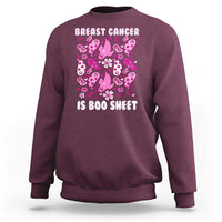 In October We Wear Pink Sweatshirt Ghost Breast Cancer Is Boo Sheet - Wonder Print Shop
