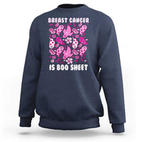 In October We Wear Pink Sweatshirt Ghost Breast Cancer Is Boo Sheet - Wonder Print Shop