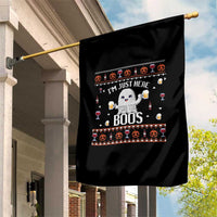 Im Just Here for the Boos Funny Gift Halloween Ghost with Beer Garden Flag Ugly Halloween Sweater - Wonder Print Shop