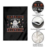 Im Just Here for the Boos Funny Gift Halloween Ghost with Beer Garden Flag Ugly Halloween Sweater - Wonder Print Shop