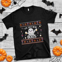Im Just Here for the Boos Funny Gift Halloween Ghost with Beer T Shirt Ugly Halloween Sweater - Wonder Print Shop