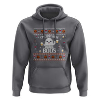 Im Just Here for the Boos Funny Gift Halloween Ghost with Beer Hoodie Ugly Halloween Sweater