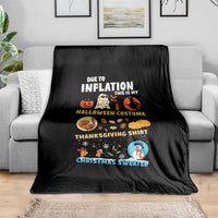 Happy Hallothanksmas Throw Blanket My Spooky Halloween Thanksgiving Ugly Christmas Costume - Wonder Print Shop