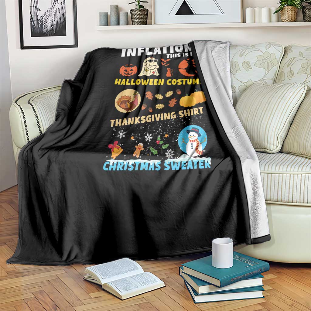 Happy Hallothanksmas Throw Blanket My Spooky Halloween Thanksgiving Ugly Christmas Costume - Wonder Print Shop