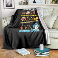 Happy Hallothanksmas Throw Blanket My Spooky Halloween Thanksgiving Ugly Christmas Costume - Wonder Print Shop