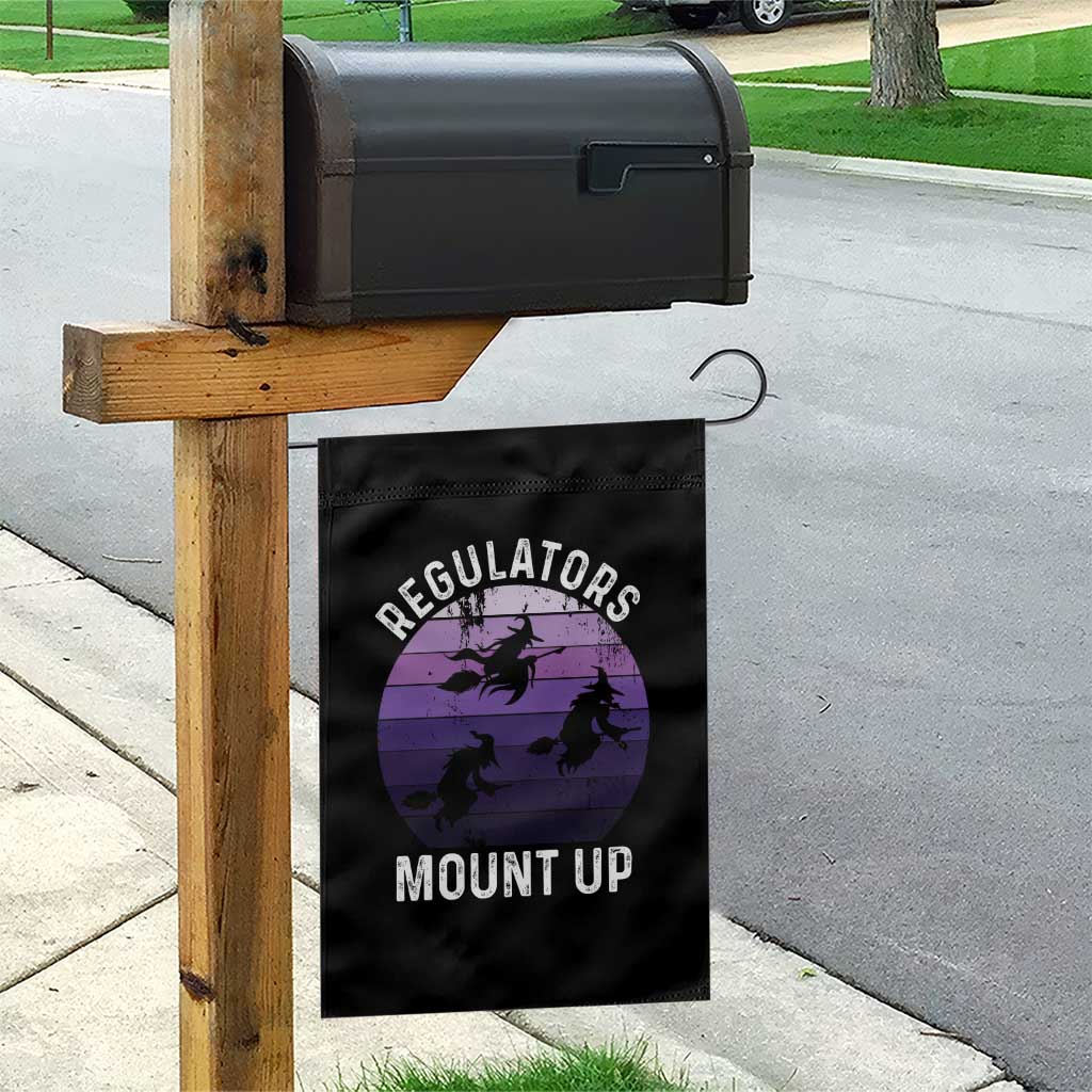 Funny Halloween Witch Garden Flag Regulators Mount Up Witchy Vibes - Wonder Print Shop