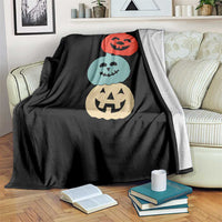 Vintage Halloween Pumpkin Funny Retro Gift Throw Blanket Cute Spooky Season Clothing - Wonder Print Shop