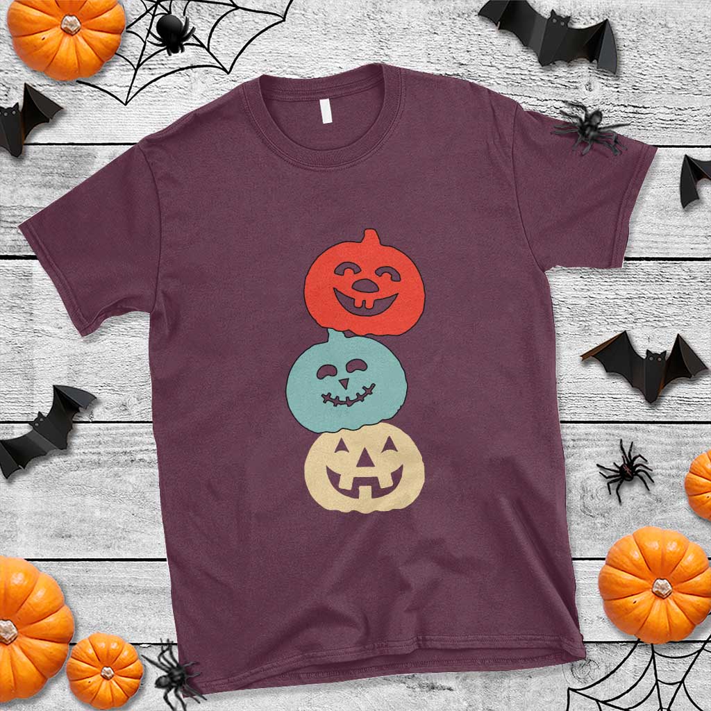 Vintage Halloween Pumpkin Funny Retro Gift T Shirt Cute Spooky Season Clothing - Wonder Print Shop
