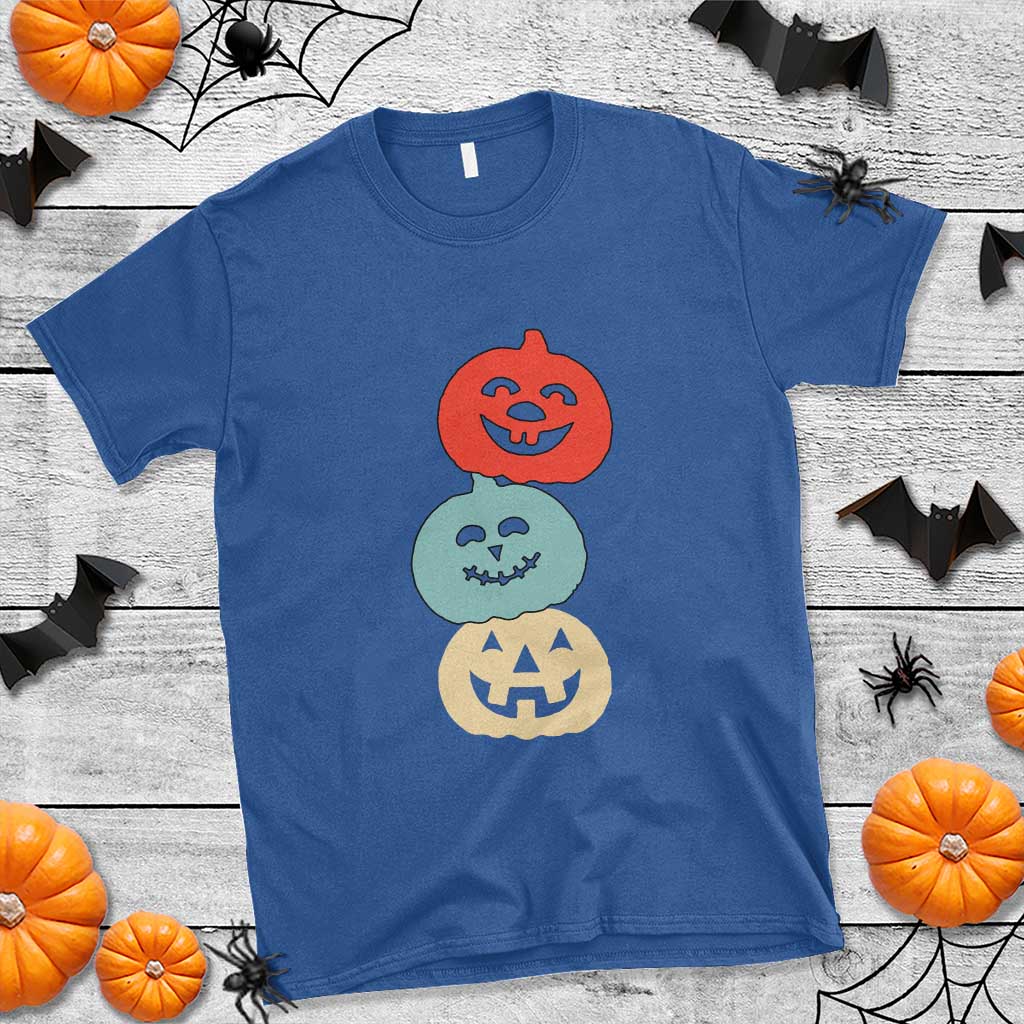 Vintage Halloween Pumpkin Funny Retro Gift T Shirt Cute Spooky Season Clothing - Wonder Print Shop