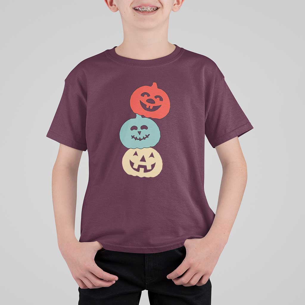 Vintage Halloween Pumpkin Funny Retro Gift T Shirt For Kid Cute Spooky Season Clothing - Wonder Print Shop