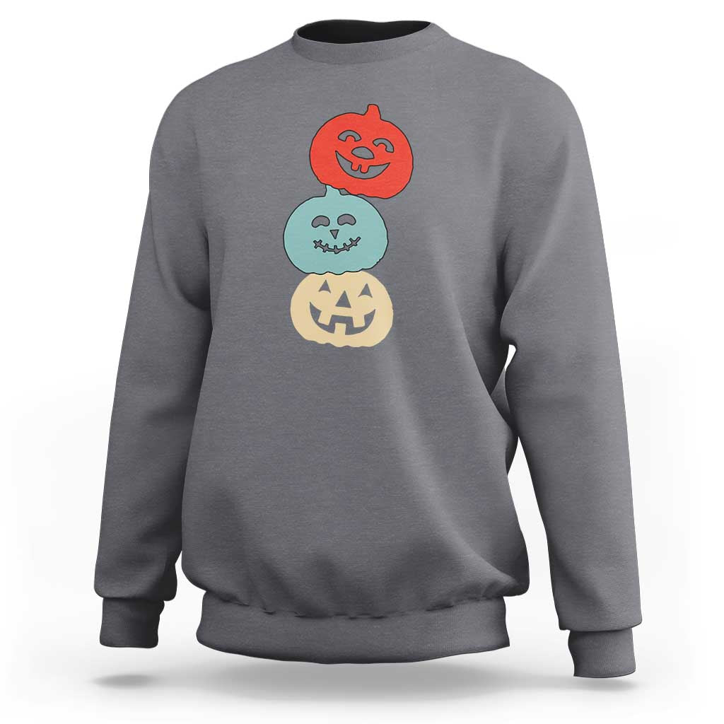 Vintage Halloween Pumpkin Funny Retro Gift Sweatshirt Cute Spooky Season Clothing - Wonder Print Shop