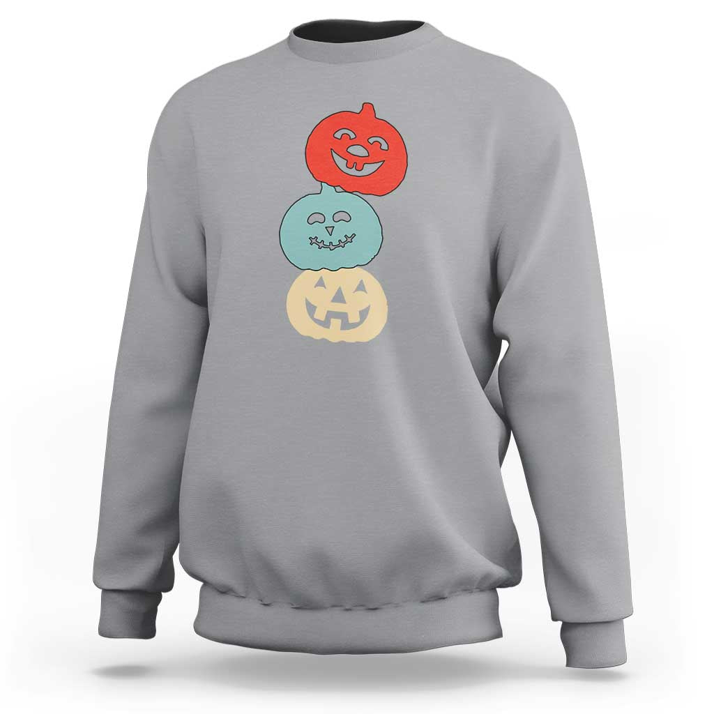 Vintage Halloween Pumpkin Funny Retro Gift Sweatshirt Cute Spooky Season Clothing - Wonder Print Shop