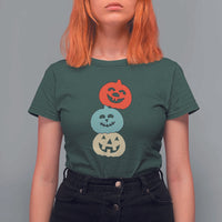Vintage Halloween Pumpkin Funny Retro Gift T Shirt For Women Cute Spooky Season Clothing - Wonder Print Shop