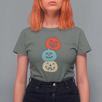 Vintage Halloween Pumpkin Funny Retro Gift T Shirt For Women Cute Spooky Season Clothing - Wonder Print Shop