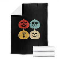 Retro Vintage Halloween Pumpkin Funny Gift Throw Blanket - Wonder Print Shop