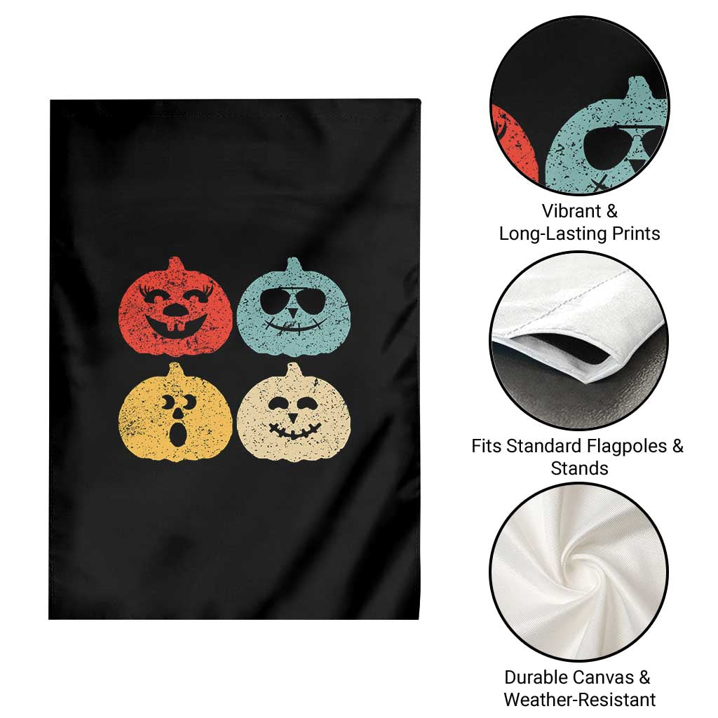 Retro Vintage Halloween Pumpkin Funny Gift Garden Flag - Wonder Print Shop