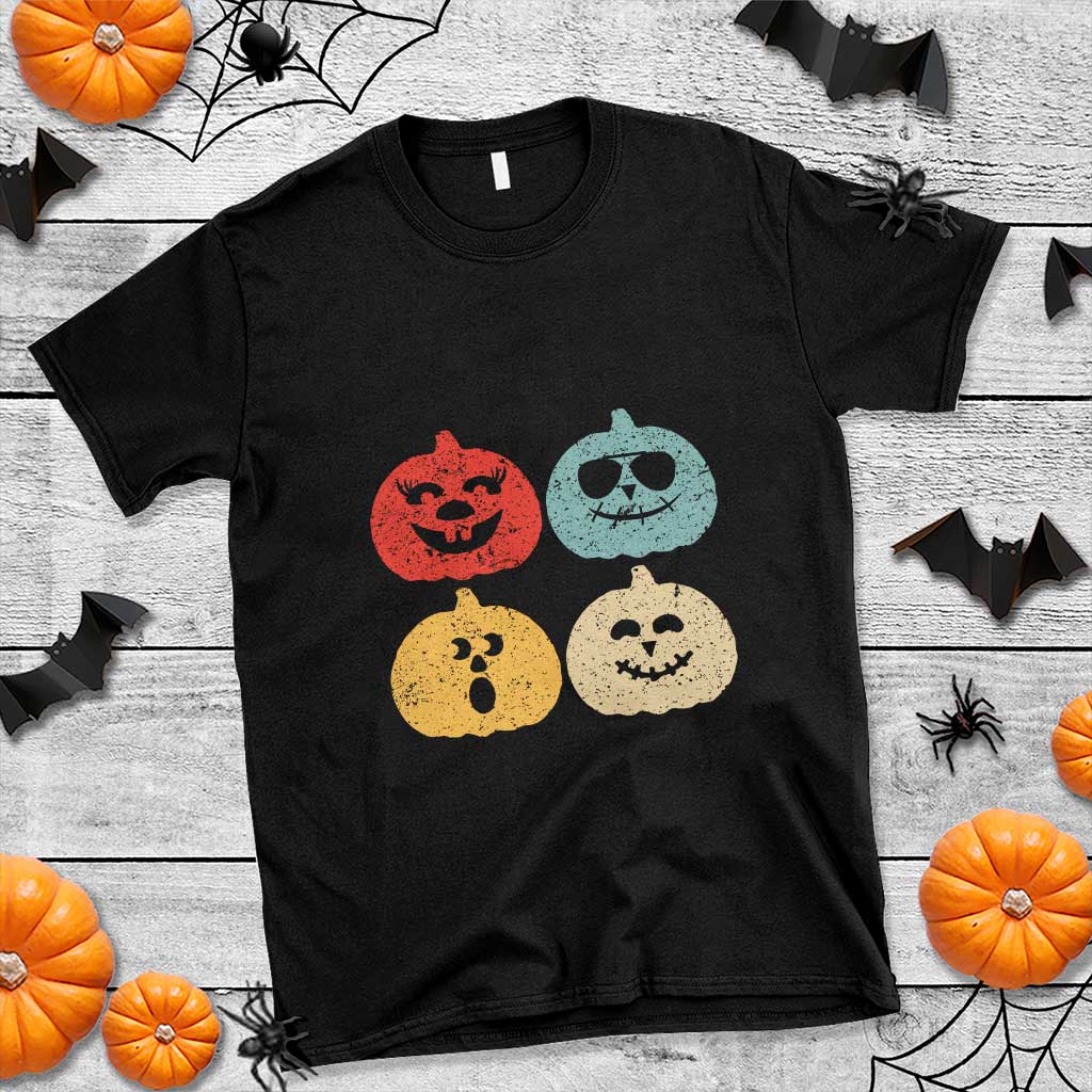 Retro Vintage Halloween Pumpkin Funny Gift T Shirt - Wonder Print Shop