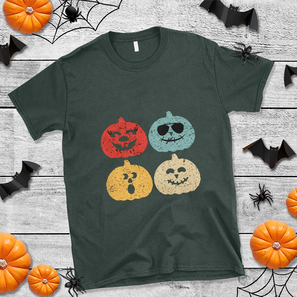 Retro Vintage Halloween Pumpkin Funny Gift T Shirt - Wonder Print Shop