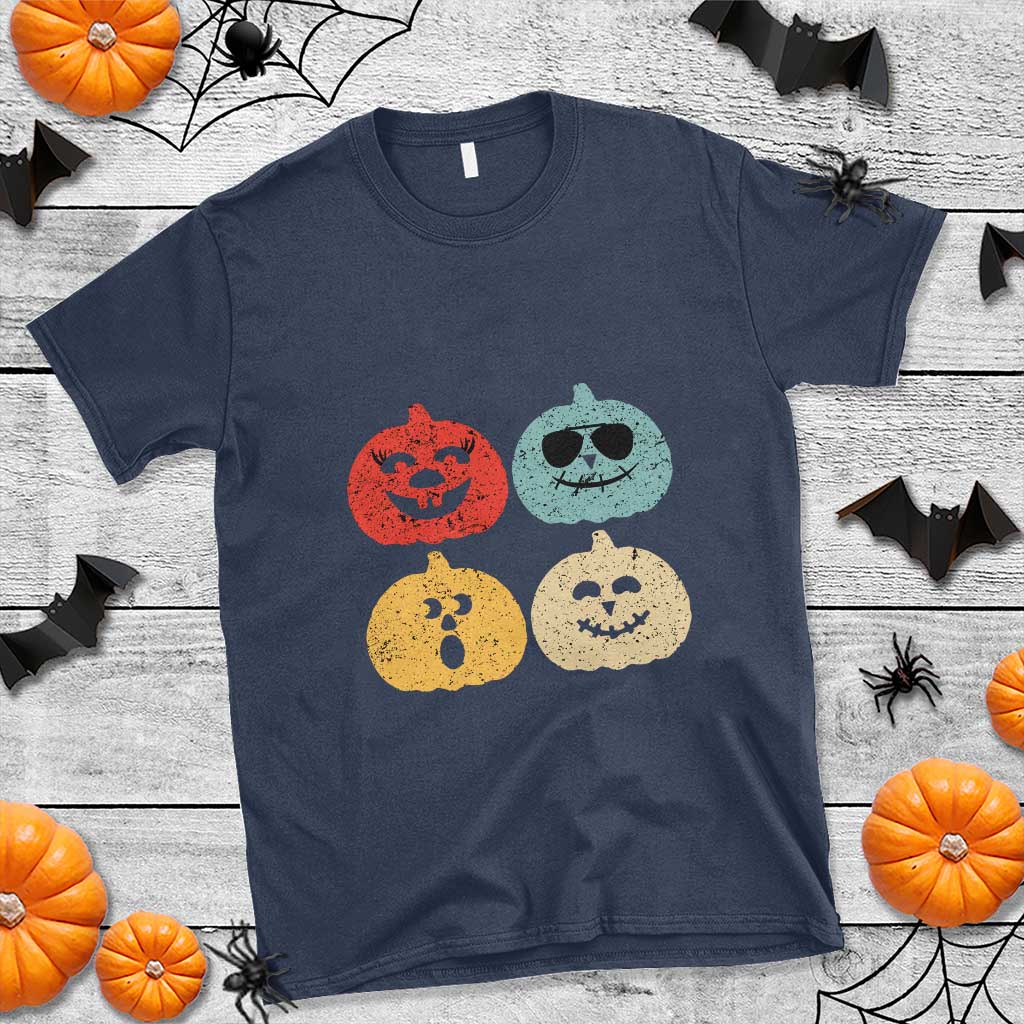 Retro Vintage Halloween Pumpkin Funny Gift T Shirt - Wonder Print Shop