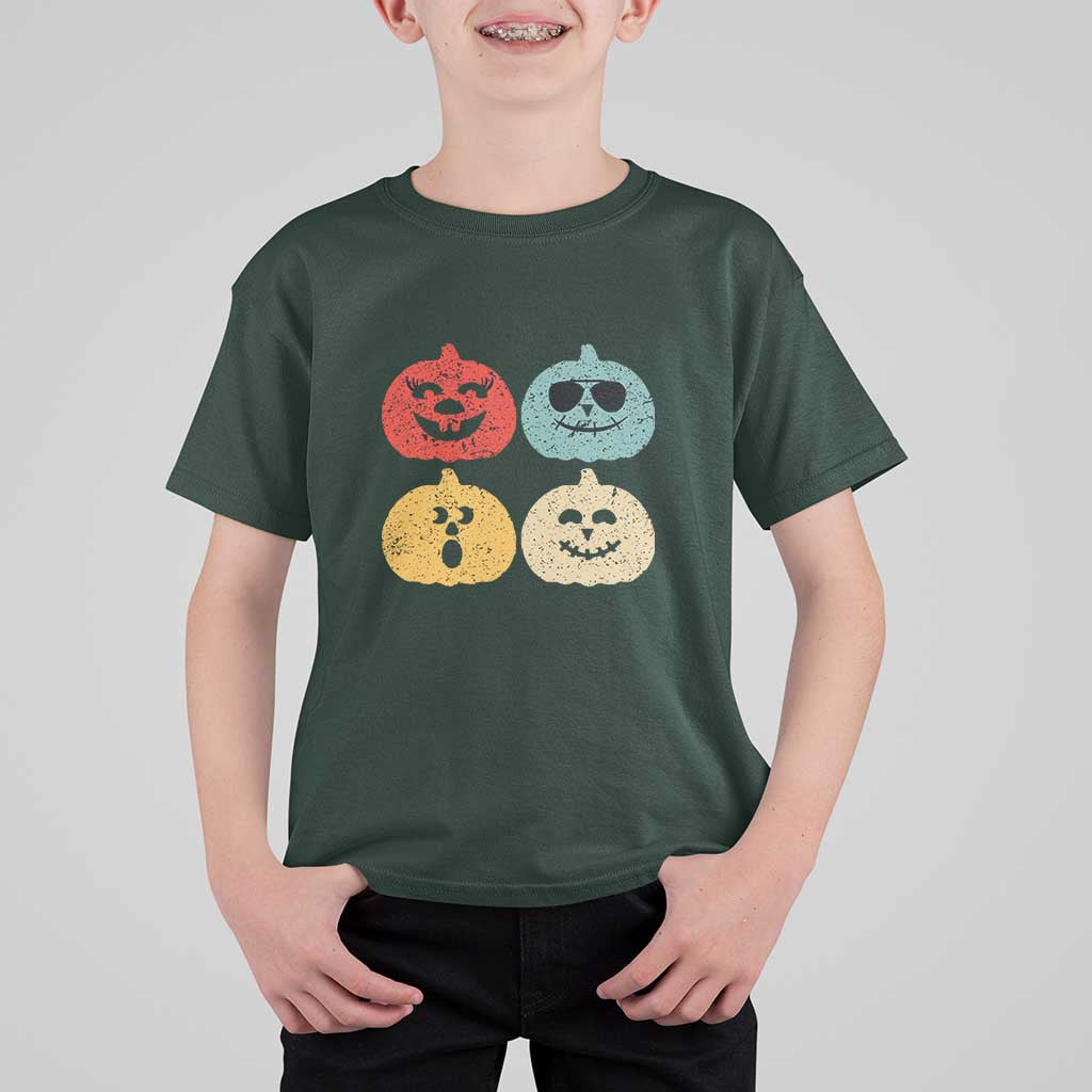Retro Vintage Halloween Pumpkin Funny Gift T Shirt For Kid - Wonder Print Shop