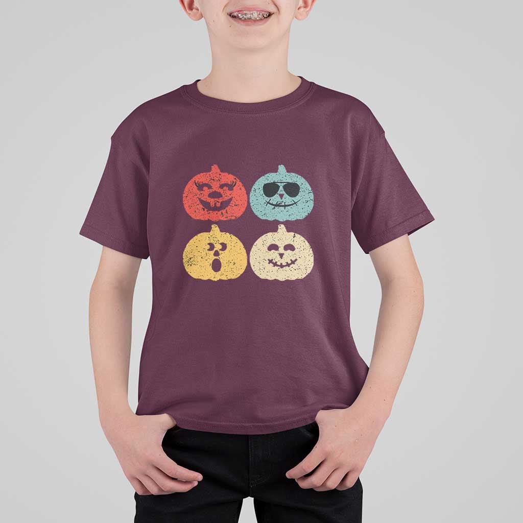 Retro Vintage Halloween Pumpkin Funny Gift T Shirt For Kid - Wonder Print Shop