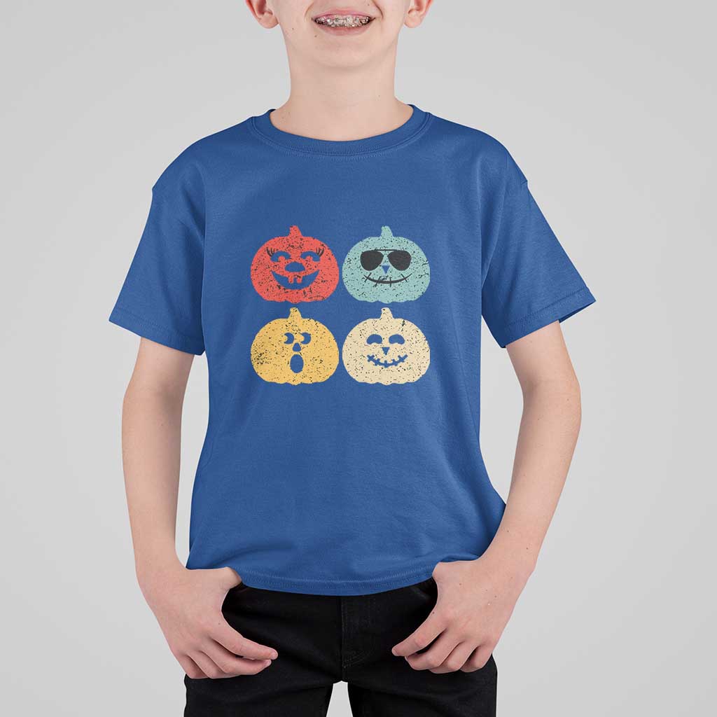 Retro Vintage Halloween Pumpkin Funny Gift T Shirt For Kid - Wonder Print Shop