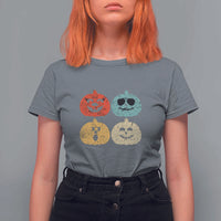 Retro Vintage Halloween Pumpkin Funny Gift T Shirt For Women - Wonder Print Shop
