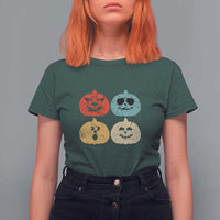 Retro Vintage Halloween Pumpkin Funny Gift T Shirt For Women - Wonder Print Shop