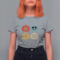 Retro Vintage Halloween Pumpkin Funny Gift T Shirt For Women - Wonder Print Shop