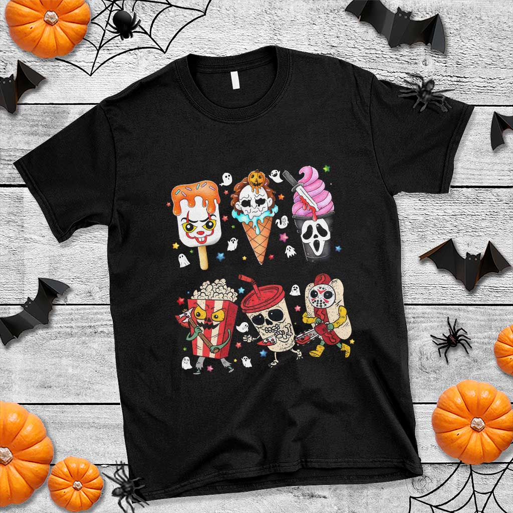 Horror Movie Summer Popsicle Halloween Ice Cream Summerween T Shirt - Wonder Print Shop
