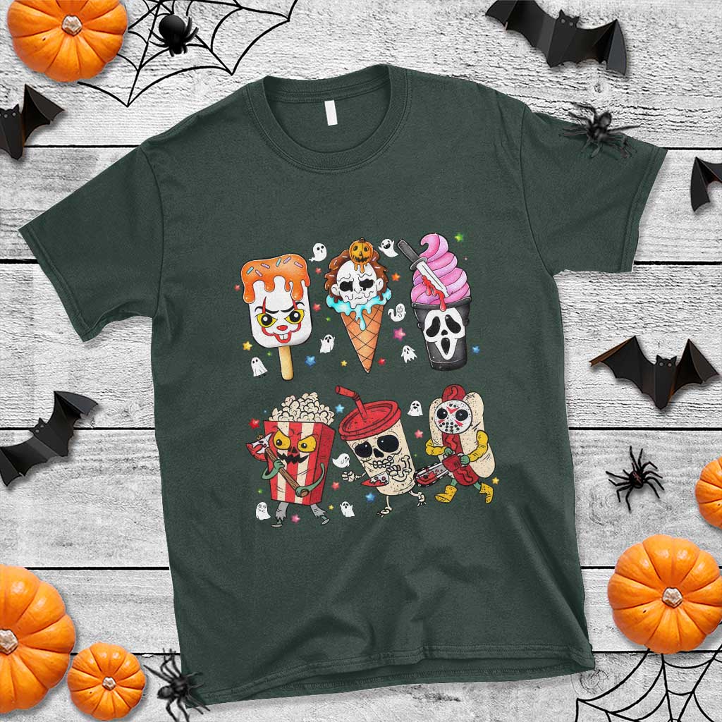 Horror Movie Summer Popsicle Halloween Ice Cream Summerween T Shirt - Wonder Print Shop