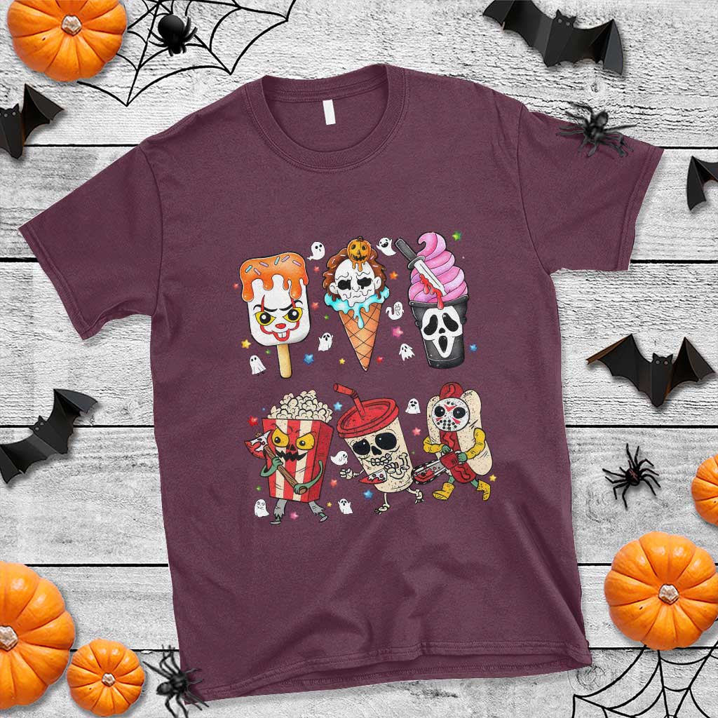 Horror Movie Summer Popsicle Halloween Ice Cream Summerween T Shirt - Wonder Print Shop
