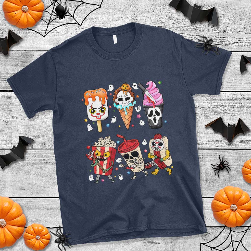 Horror Movie Summer Popsicle Halloween Ice Cream Summerween T Shirt - Wonder Print Shop