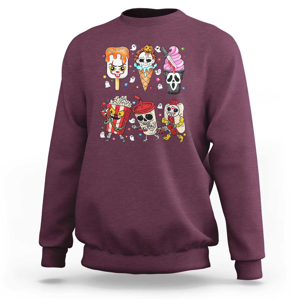 Horror Movie Summer Popsicle Halloween Ice Cream Summerween Sweatshirt - Wonder Print Shop