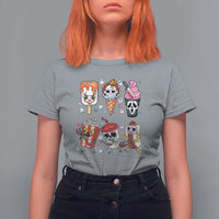 Horror Movie Summer Popsicle Halloween Ice Cream Summerween T Shirt For Women - Wonder Print Shop