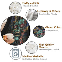 Horror Halloween Skull Throw Blanket Van Gogh Starry Night - Wonder Print Shop