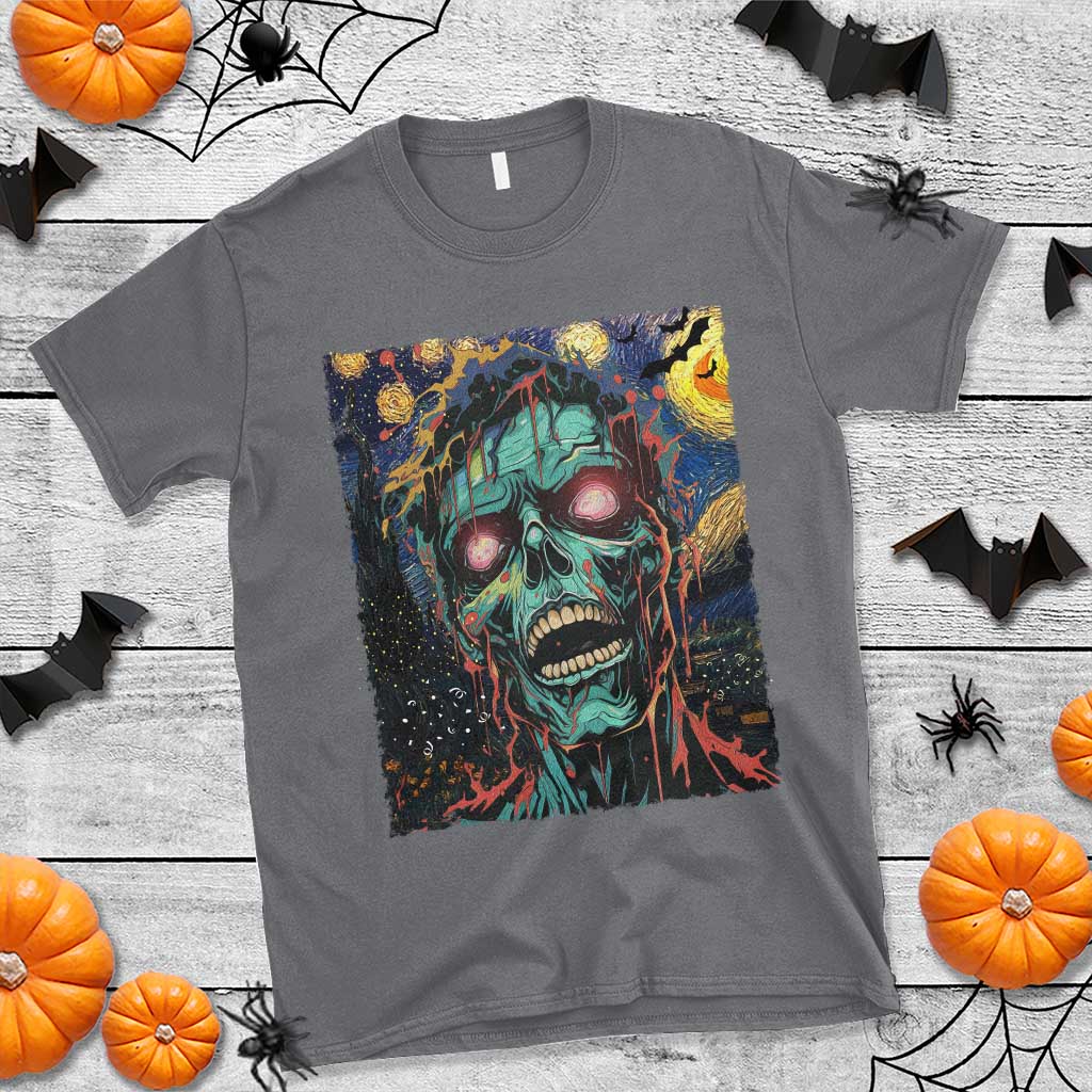 Horror Halloween Van Gogh Starry Night T Shirt - Wonder Print Shop