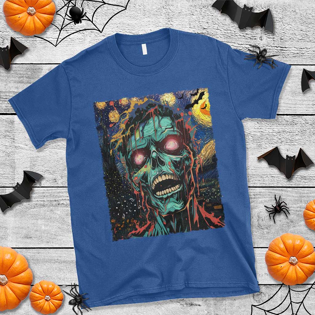 Horror Halloween Van Gogh Starry Night T Shirt - Wonder Print Shop