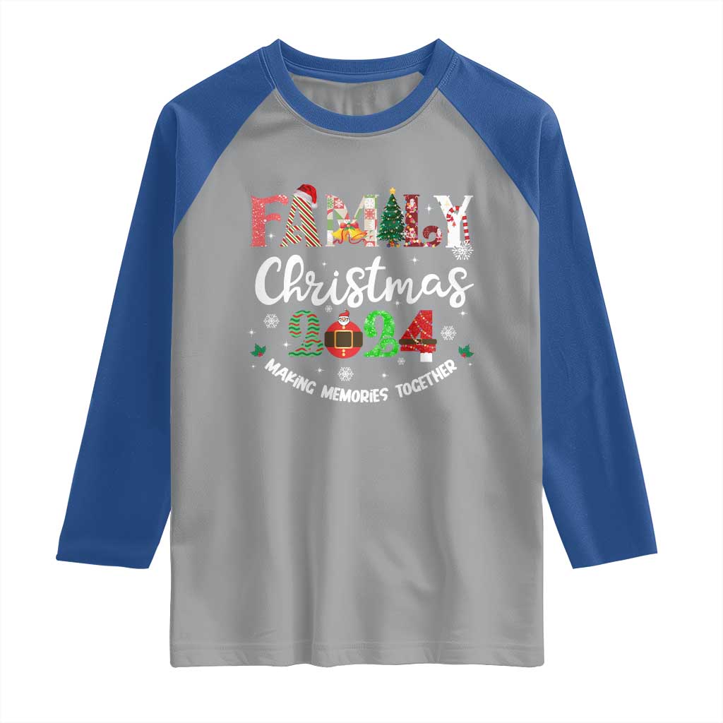 Matching Family Christmas 2024 Raglan Shirt Funny Group Xmas Festive Mom Dad Kids Tees