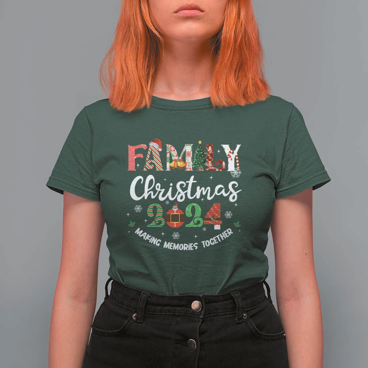 Matching Family Christmas T Shirt For Women Funny Group Xmas Festive Mom Dad Kids Tees - Wonder Print Shop