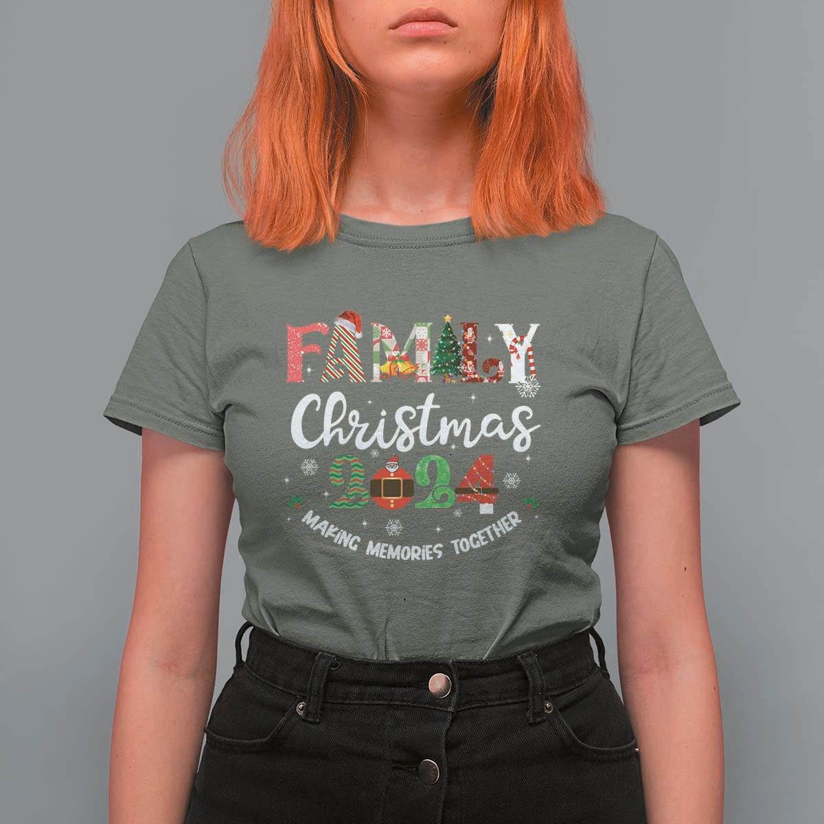 Matching Family Christmas T Shirt For Women Funny Group Xmas Festive Mom Dad Kids Tees - Wonder Print Shop
