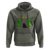 Cute Cat Christmas Hoodie Kitty Cat Lover Xmas Tree Lights