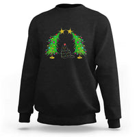 Cute Cat Christmas Sweatshirt Kitty Cat Lover Xmas Tree Lights - Wonder Print Shop