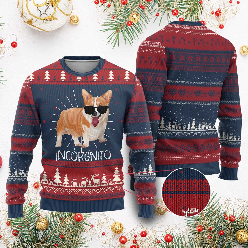Incorgnito Funny Welsh Corgi Owner Dog Lover Knitted Sweatshirt - Wonder Print Shop