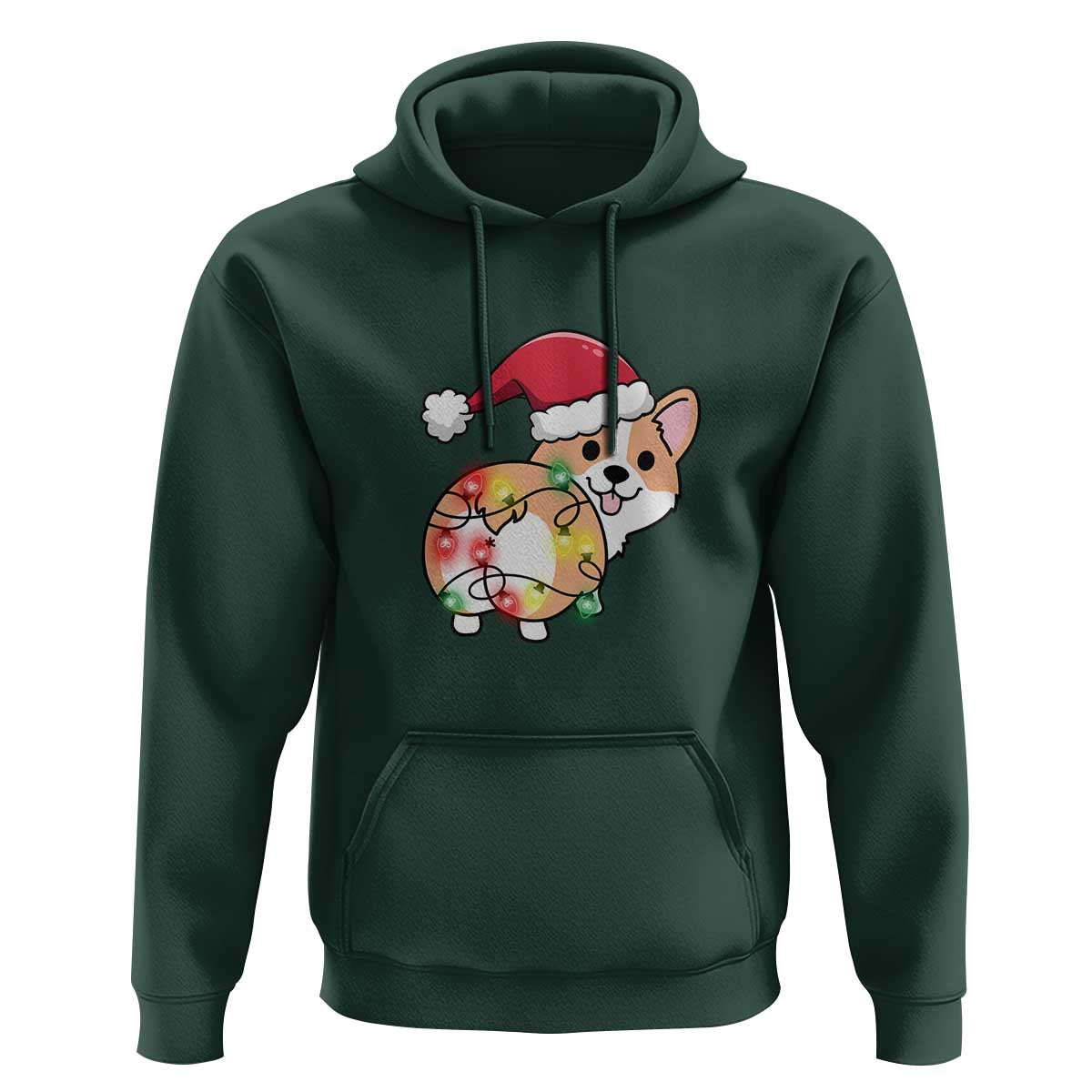 Christmas Corgi Dog Hoodie Cute Animal Pet Puppy Lover Gift Xmas Lights