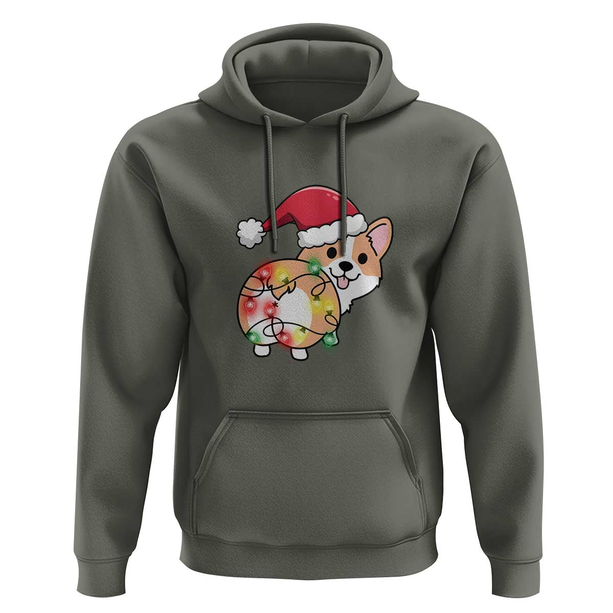 Christmas Corgi Dog Hoodie Cute Animal Pet Puppy Lover Gift Xmas Lights