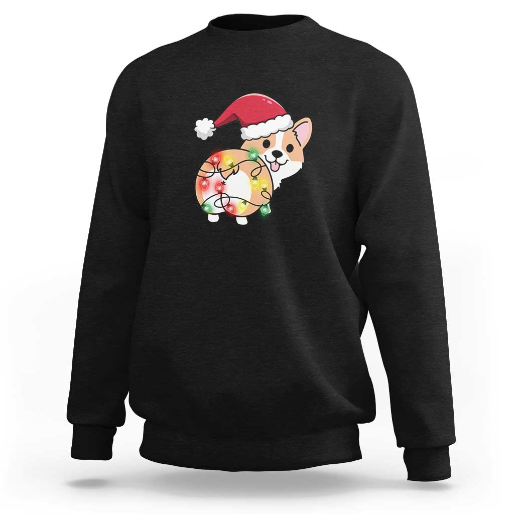 Christmas Corgi Dog Sweatshirt Cute Animal Pet Puppy Lover Gift Xmas Lights - Wonder Print Shop